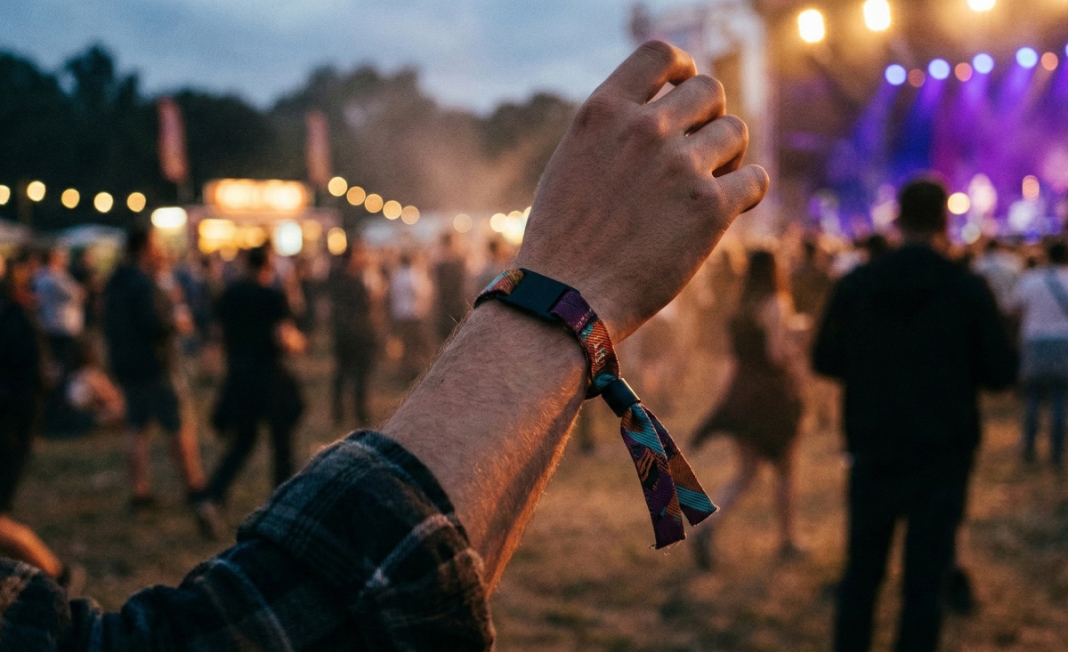 Event wristband at a festival